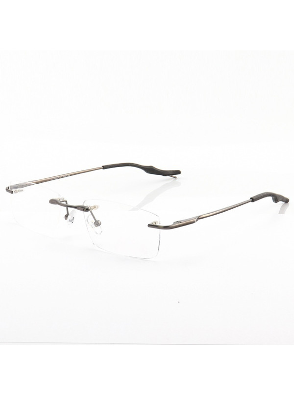 Armação de Óculos Retangular Flutuante Sem Aro Wingback Grafite